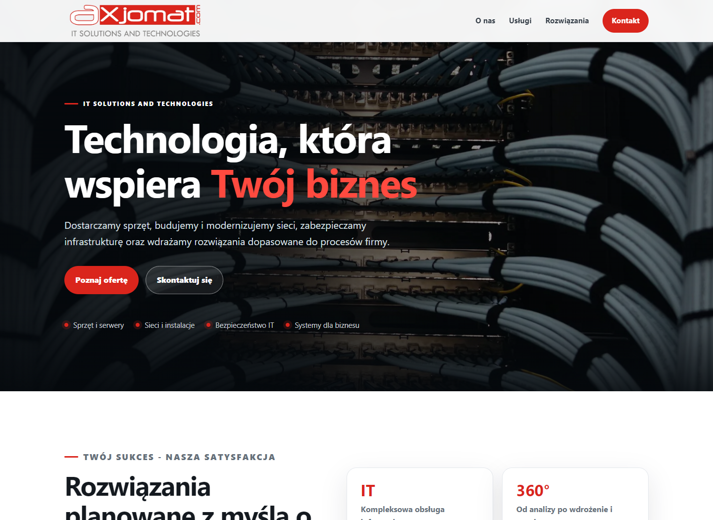 Widok desktop strony Axjomat