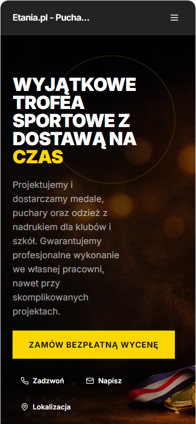 Widok mobilny strony Etania.pl