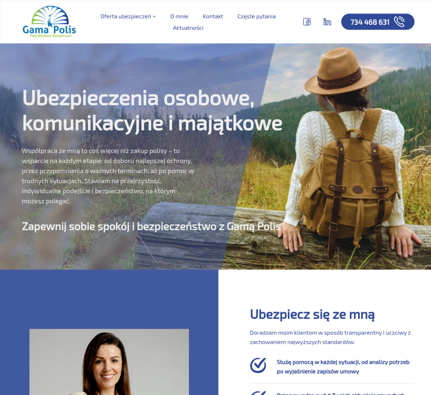 Widok desktop strony GamaPolis
