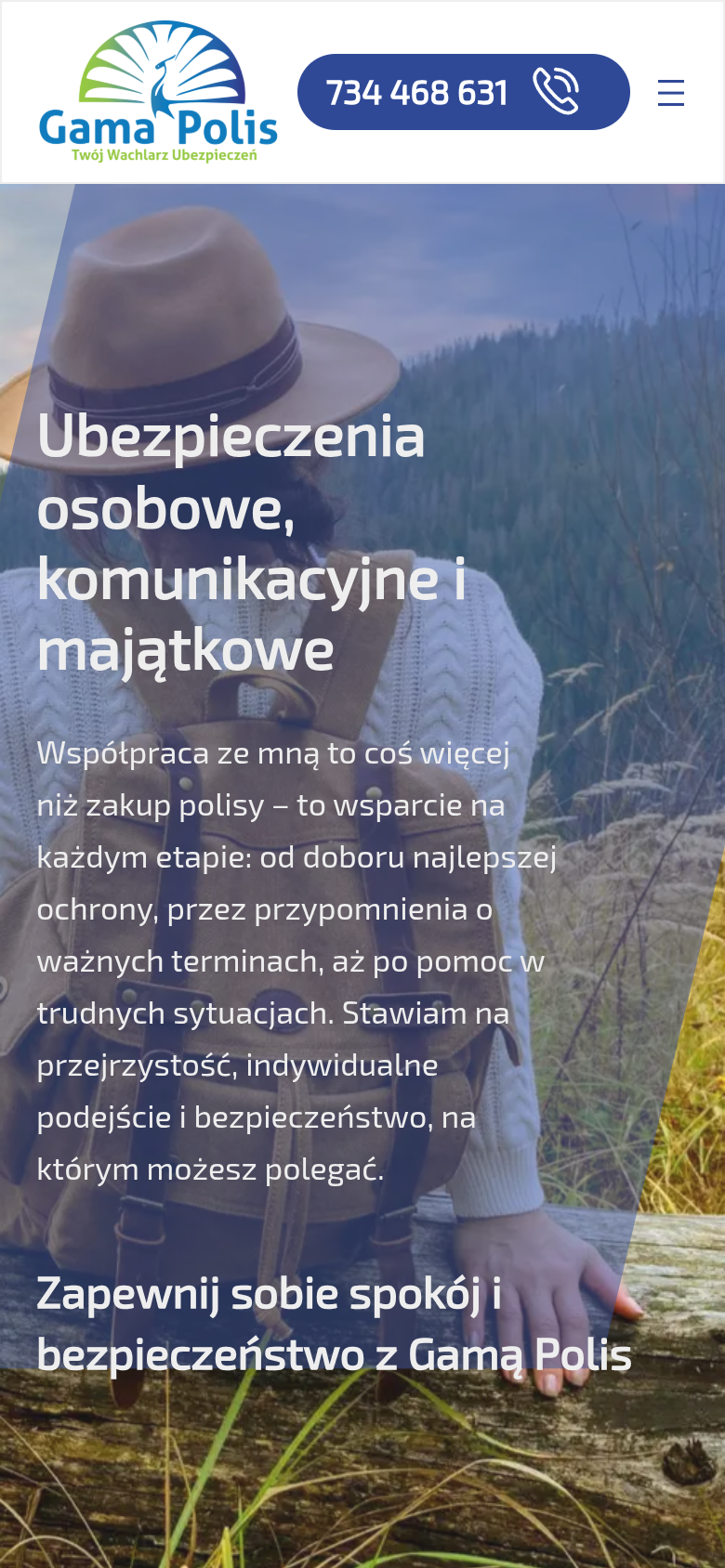 Widok mobilny strony GamaPolis