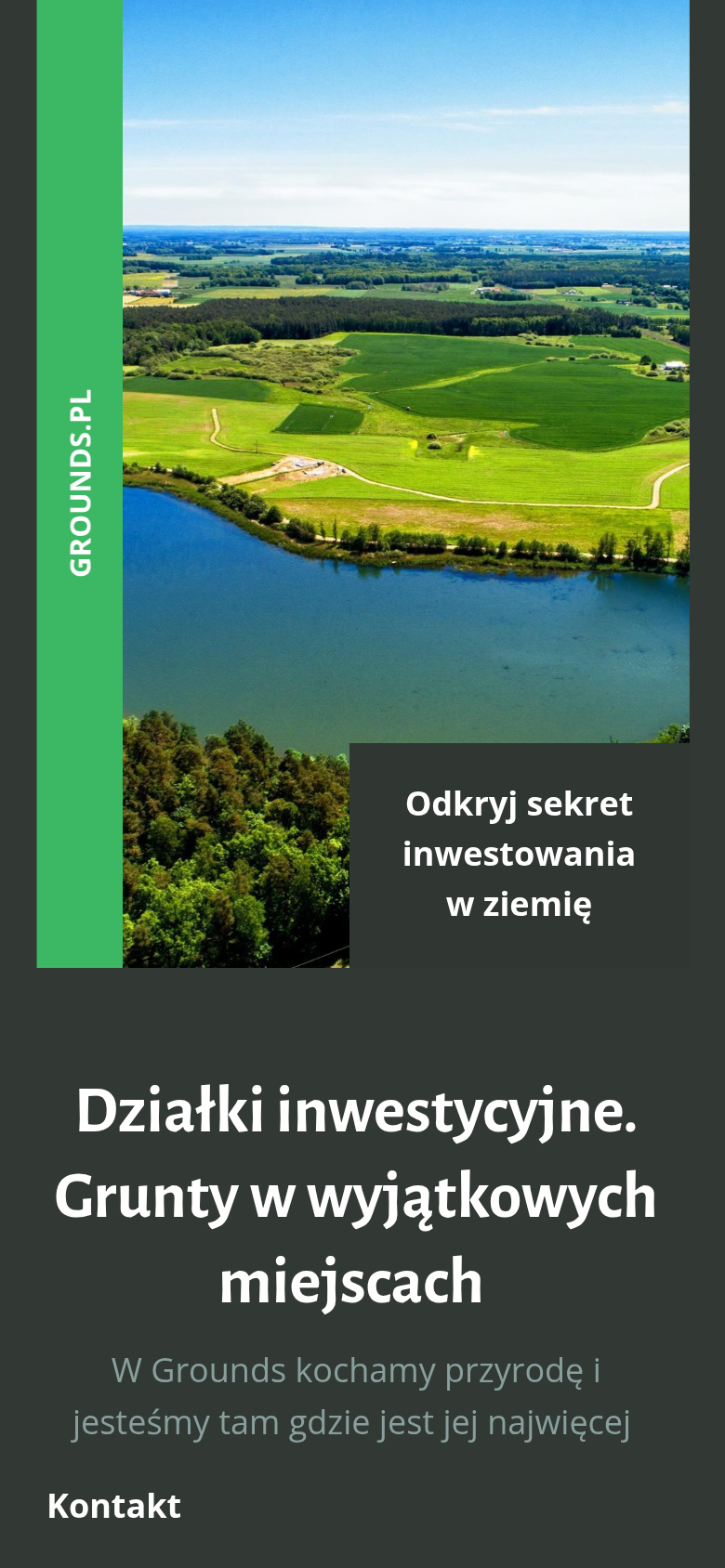 Widok mobilny strony Grounds