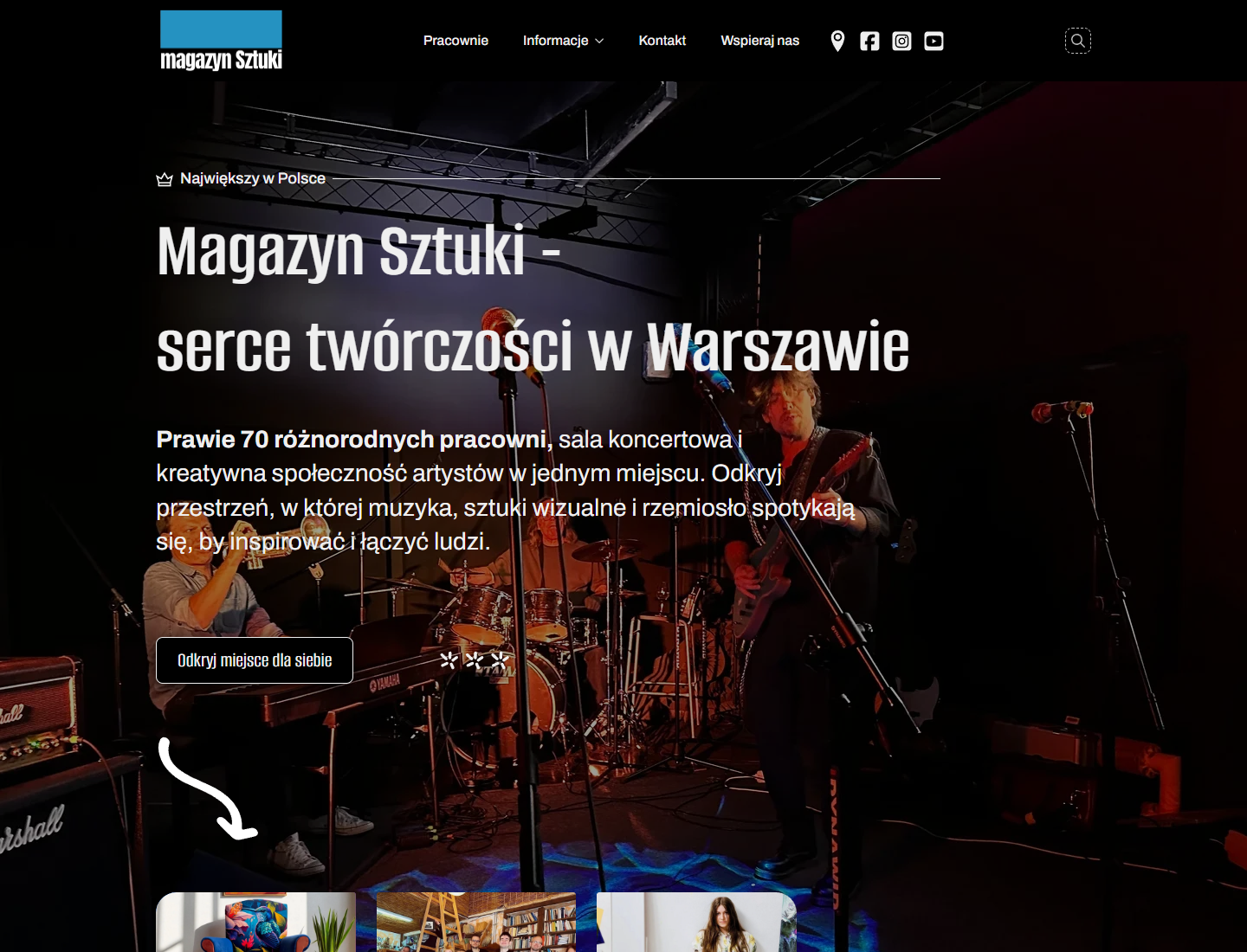 Widok desktop strony Magazyn Sztuki