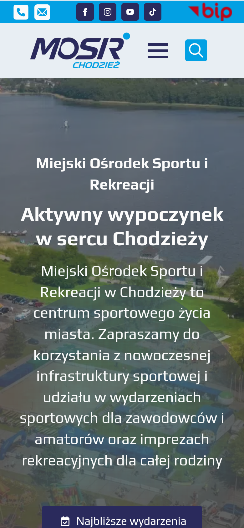 Widok mobilny strony MOSiR Chodzież